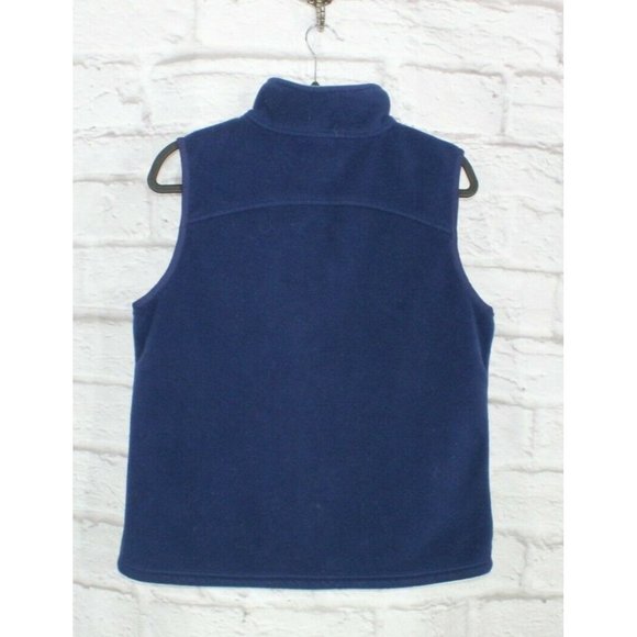 LL Bean Blue 100% Polyester Fleece Zip Up Vest Size M - Picture 4 of 9